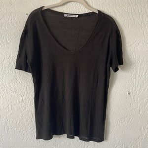 T Alexander Wang Dark Grey/ Blue Scoop Neck T-shirt, Size S